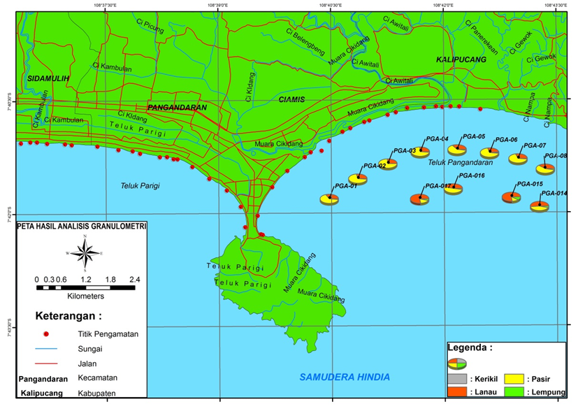  Peta  Karakteristik Sedimen Pangandaran 